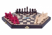163 Шахматы "На троих" средние (21х35х5 см) дерево, для 3 игроков