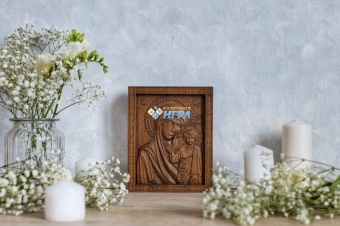 Резная икона Казанской Божьей Матери мини